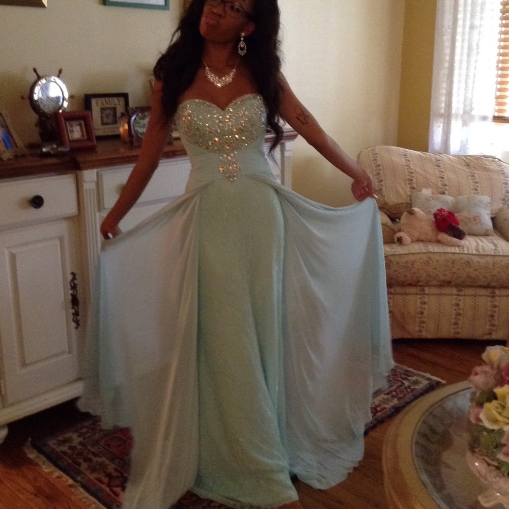 💎HP💎 Tony Bowls 114538 Sz 0 Ice Blue Prom Dress